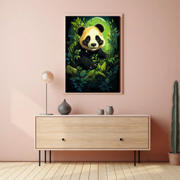 Panda Cub in Lush Greenery Poster Art