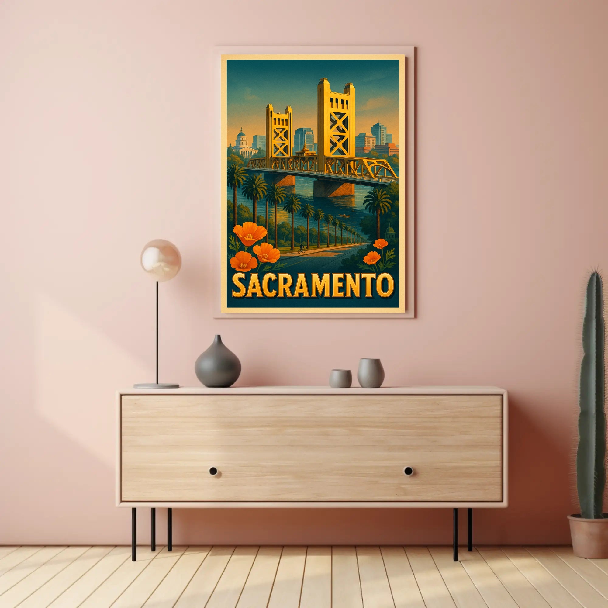 Sacramento Skyline Poster Modern City Wall Art