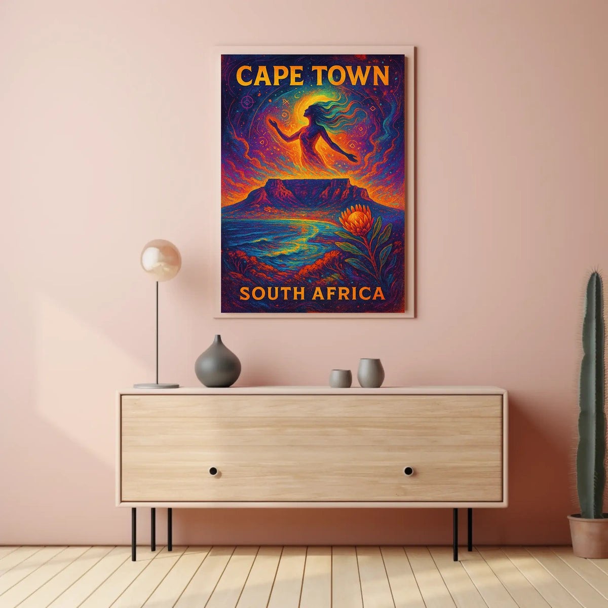 Cape Town Dreamscape Psychedelic Art Poster Print