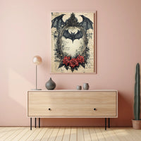 Gothic Bat Design Artistic Abstract and Pop Culture Poster