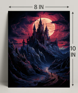 Enchanted Castle Under A Blood Moon Poster