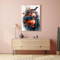 Halloween Night Horror Scene: Abstract, Artistic, or Pop Culture Poster