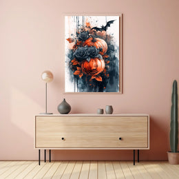 Halloween Night Horror Scene: Abstract, Artistic, or Pop Culture Poster