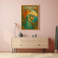 Amalfi Coast Art Nouveau Style Poster