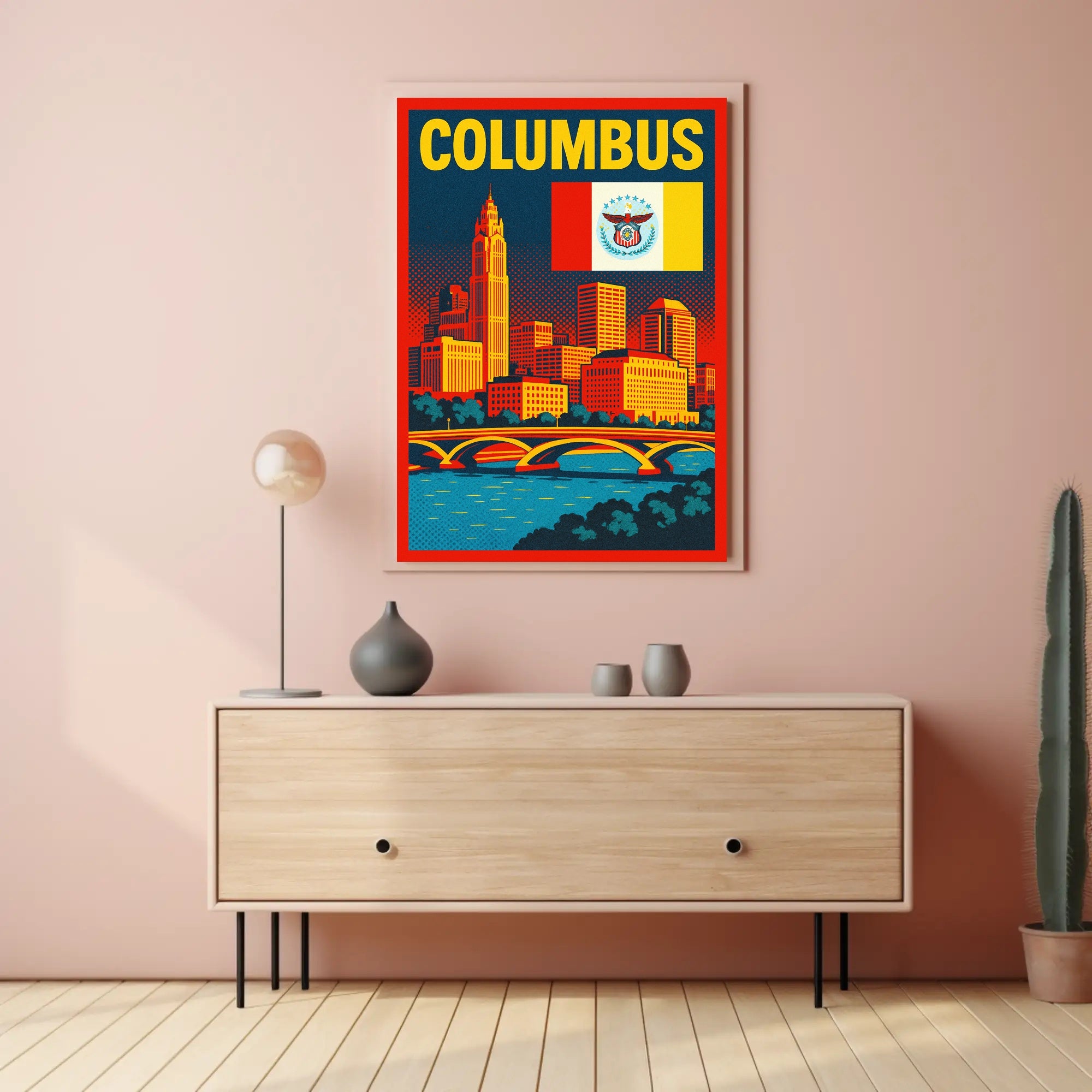 Columbus Cityscape Poster PosterGoat