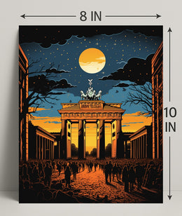 Moonlit Brandenburg Gate Poster