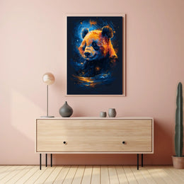 Stylized Cosmic Panda Illustration Animal Poster