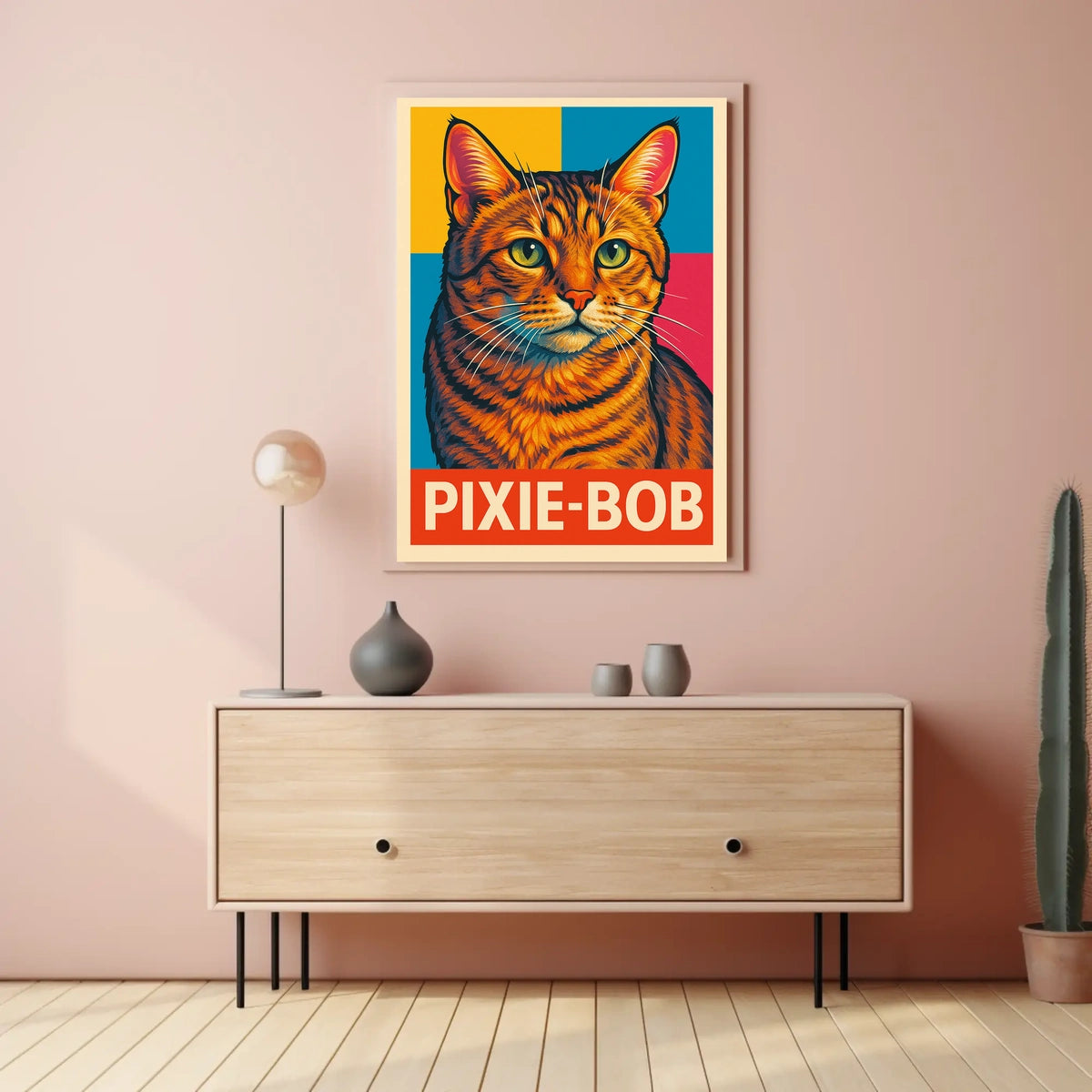 Pixie-Bob Cat Portrait Poster