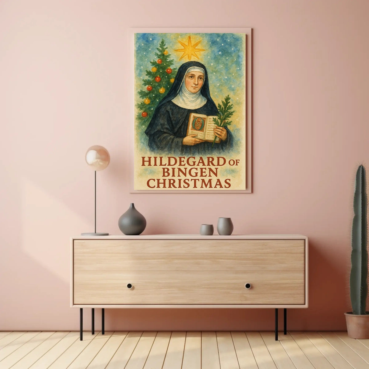 Hildegard of Bingen Christmas Art Print Cultural Poster