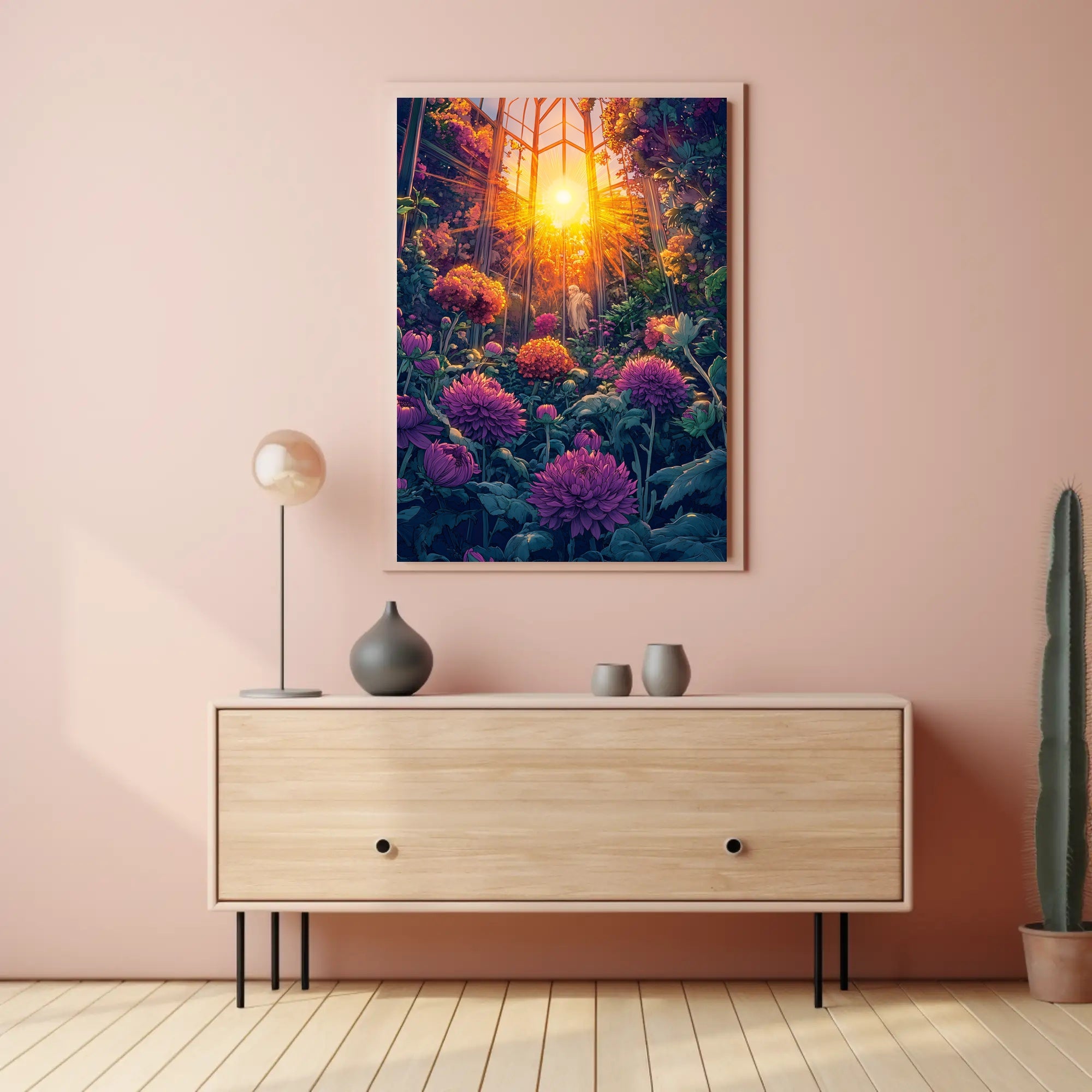 Nature's Beauty Greenhouse Scene Art Poster
