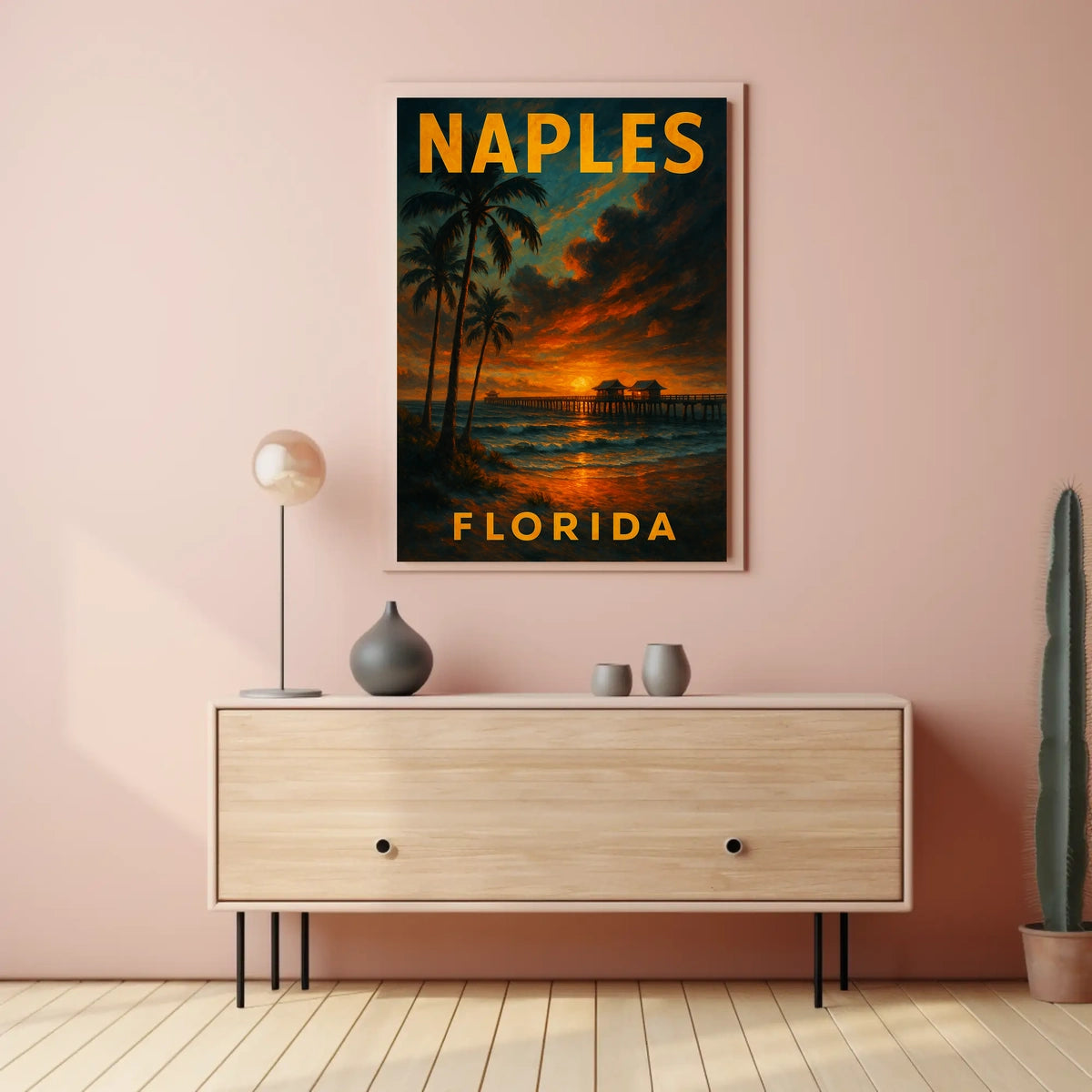 Naples Florida Sunset Poster Wall Art For Coastal Decor