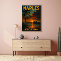 Naples Florida Sunset Poster Wall Art For Coastal Decor