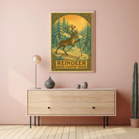 Reindeer Cross-Country Skiing Poster