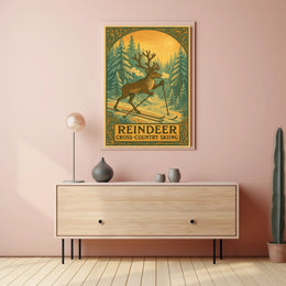 Reindeer Cross-Country Skiing Poster