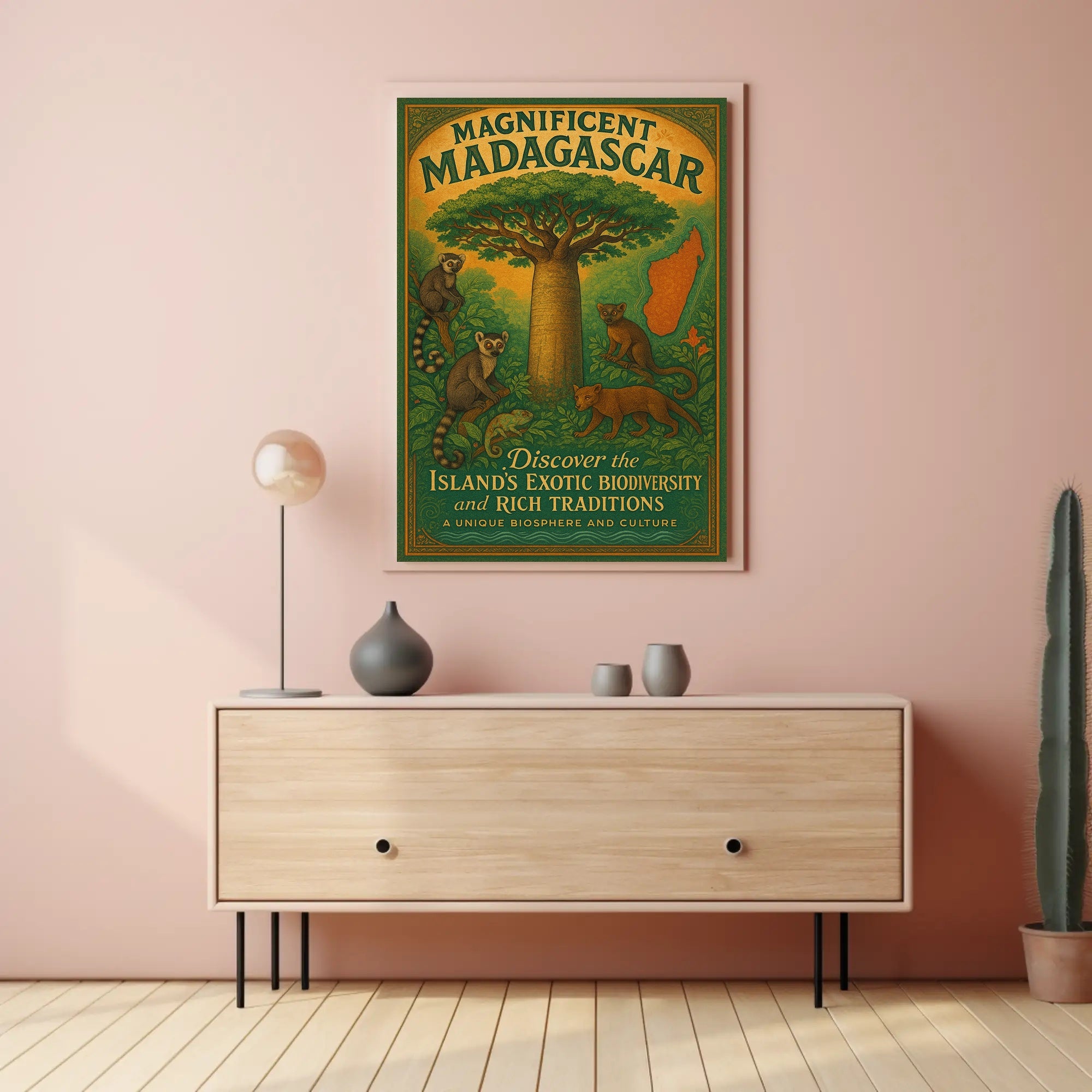 Magnificent Madagascar Adventure Vintage Travel Poster
