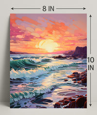 Vibrant Coastal Sunset Poster PosterGoat