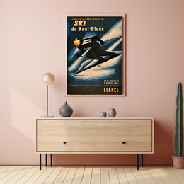 Vintage Skiing Mont Blanc Event Poster - Sports Poster PosterGoat