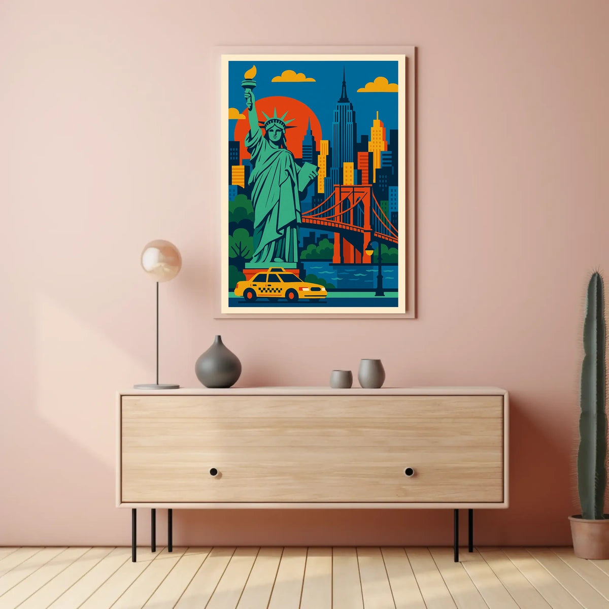 Iconic New York City Poster Wall Art 18x24 Cityscape