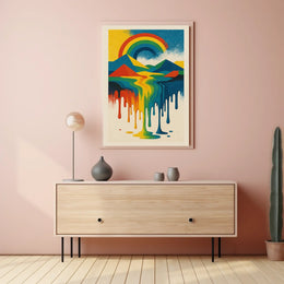 Vibrant Landscape Abstraction Abstract Poster