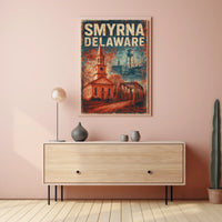 Vintage Smyrna Delaware Americana Charm Folk Art Poster