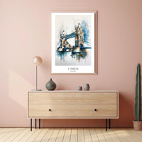 Tower Bridge Watercolor Urban Cityscape Poster PosterGoat