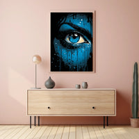 Intense Blue Eye Surreal Art Poster Print