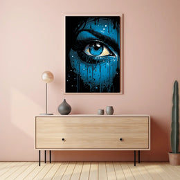 Intense Blue Eye Surreal Art Poster Print