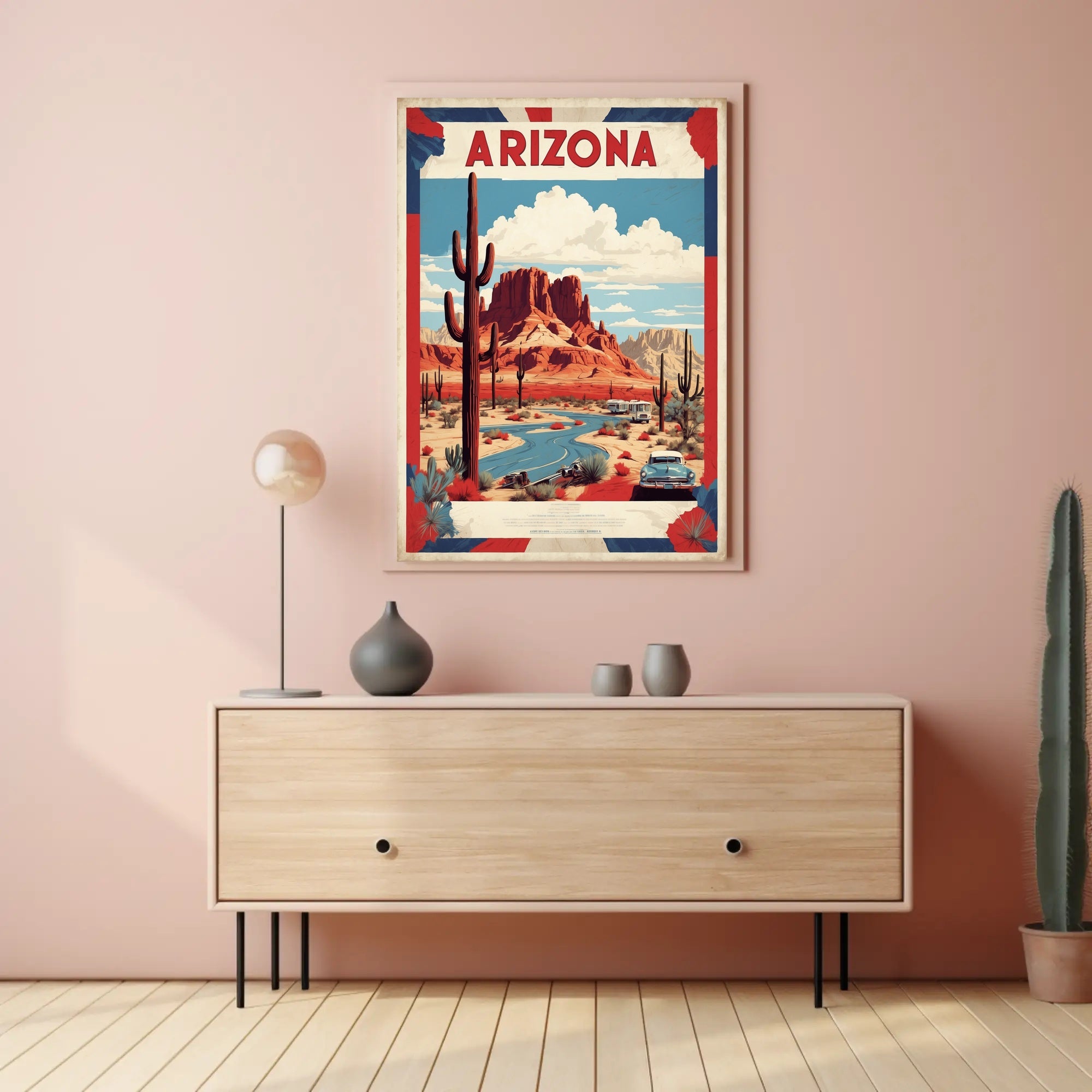 Arizona Desert Vintage Travel Poster