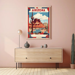 Arizona Desert Vintage Travel Poster