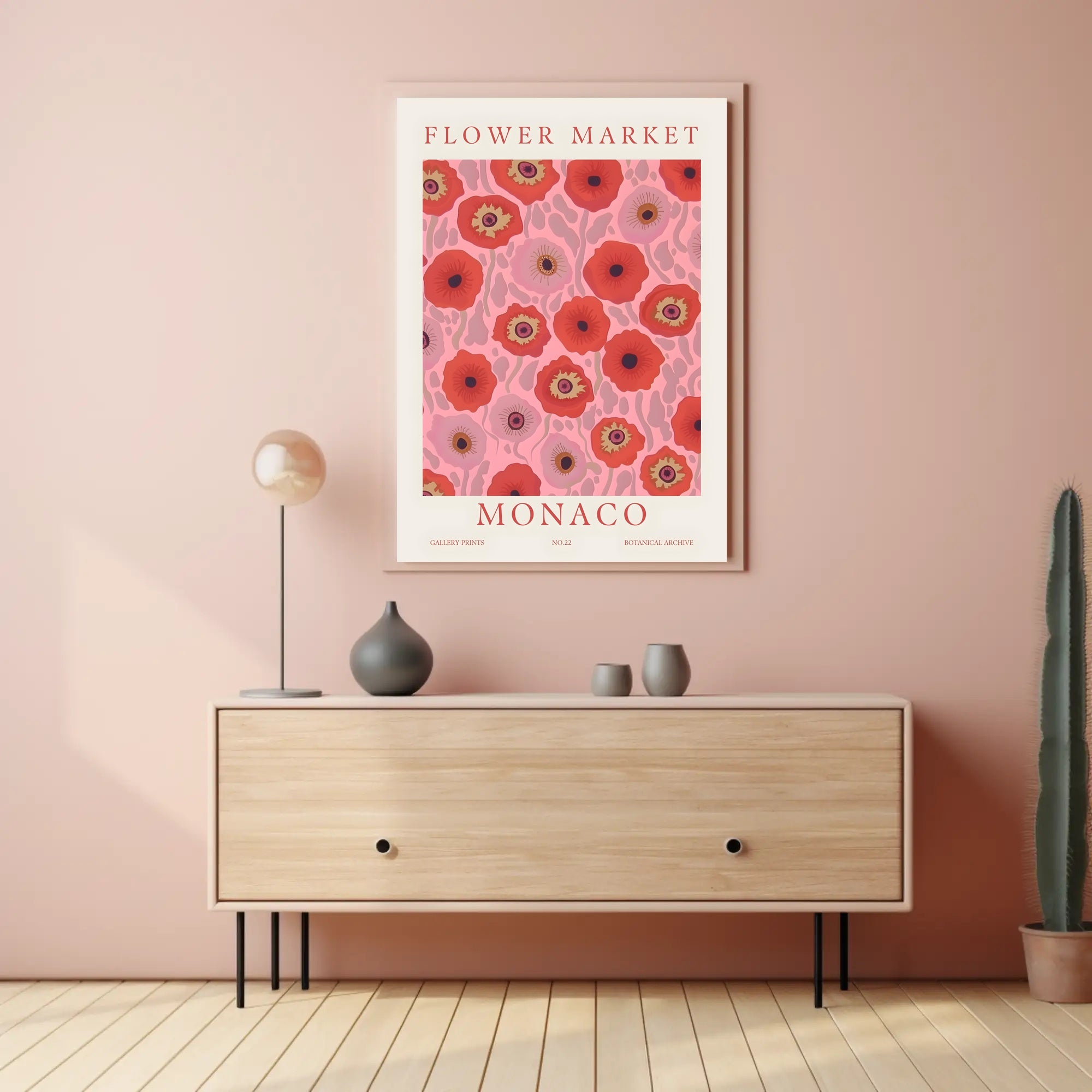 Flower Market Monaco Poster
