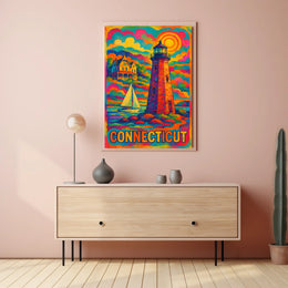 Vibrant Connecticut Lighthouse Poster