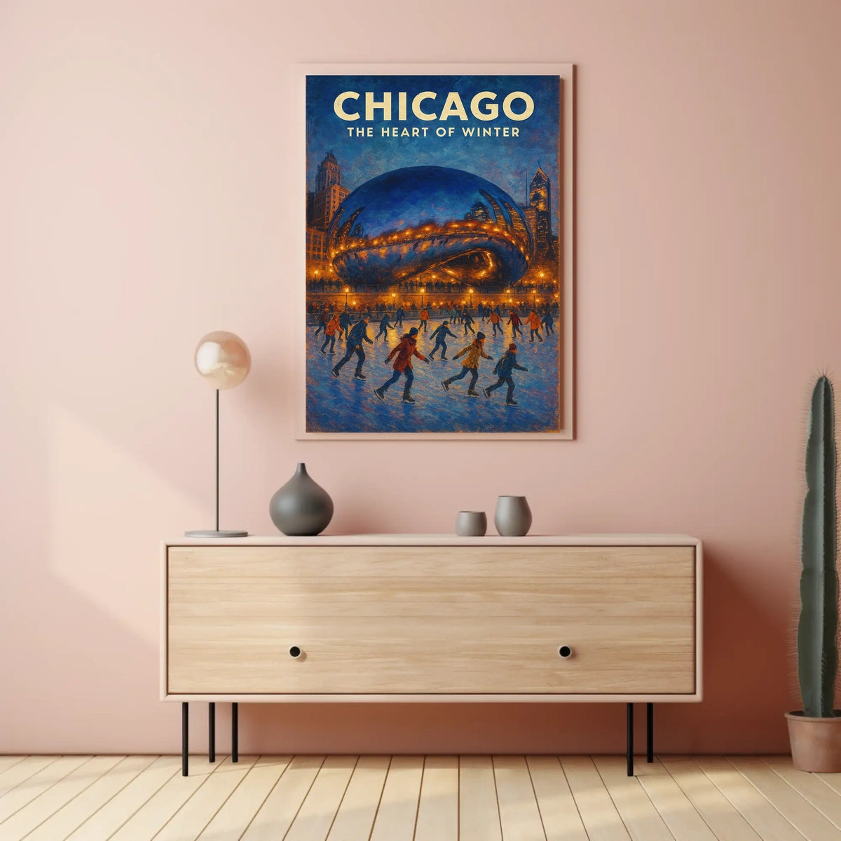 Chicago Heart Of Winter Cityscape Wall Art Decor Poster
