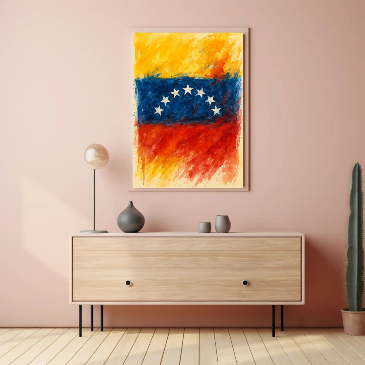 Vibrant Venezuelan Flag Wanderlust Art Poster