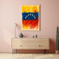Vibrant Venezuelan Flag Wanderlust Art Poster