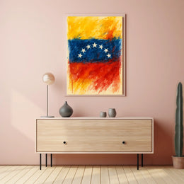 Vibrant Venezuelan Flag Wanderlust Art Poster