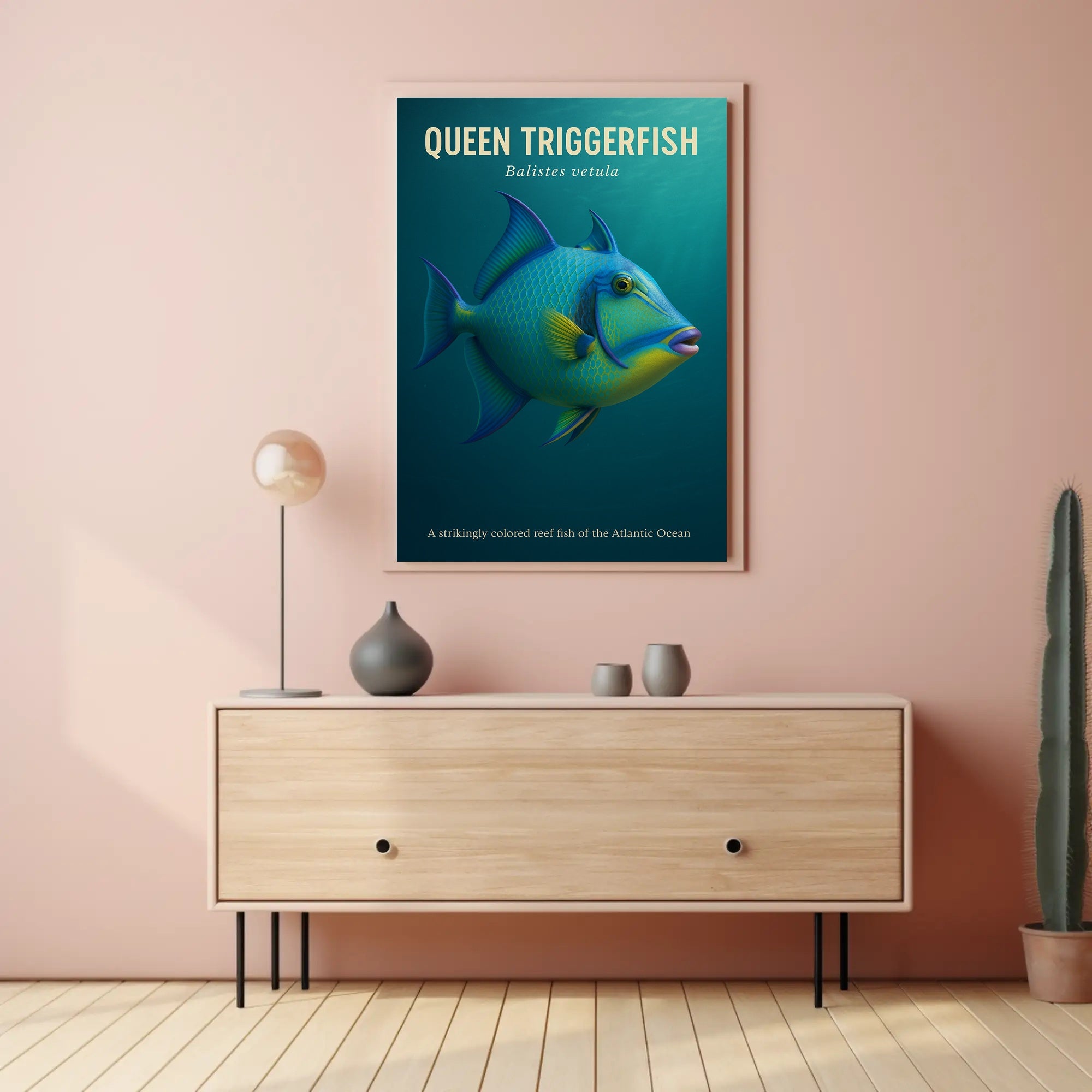 Queen Triggerfish Marine Life Educational Poster PosterGoat