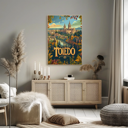 Toledo Autumn View Medieval City Travel Poster