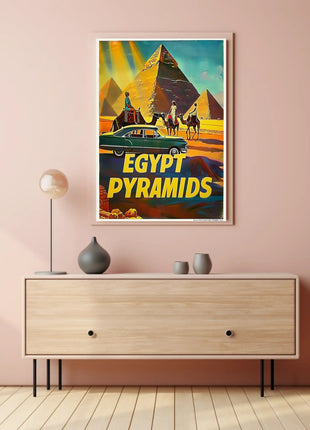 Iconic Pyramids of Egypt Vintage Travel Poster