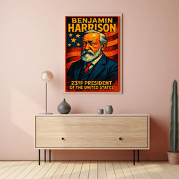 Benjamin Harrison 23rd US President Poster Vintage Wall Art