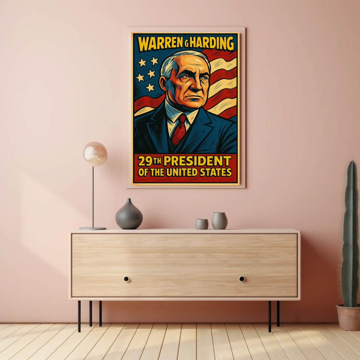 Warren G Harding 29th President Poster History Wall Art