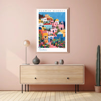 Santorini Flower Market 2024 Poster PosterGoat