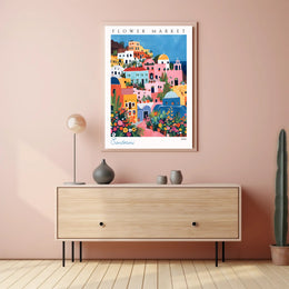 Santorini Flower Market 2024 Poster PosterGoat