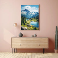 North Cascades Majestic Travel Poster Print