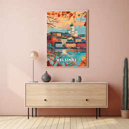Helsinki Autumn Cityscape: Urban or Cityscape Poster