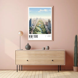 New York Central Park Cityscape Poster Modern Wall Art