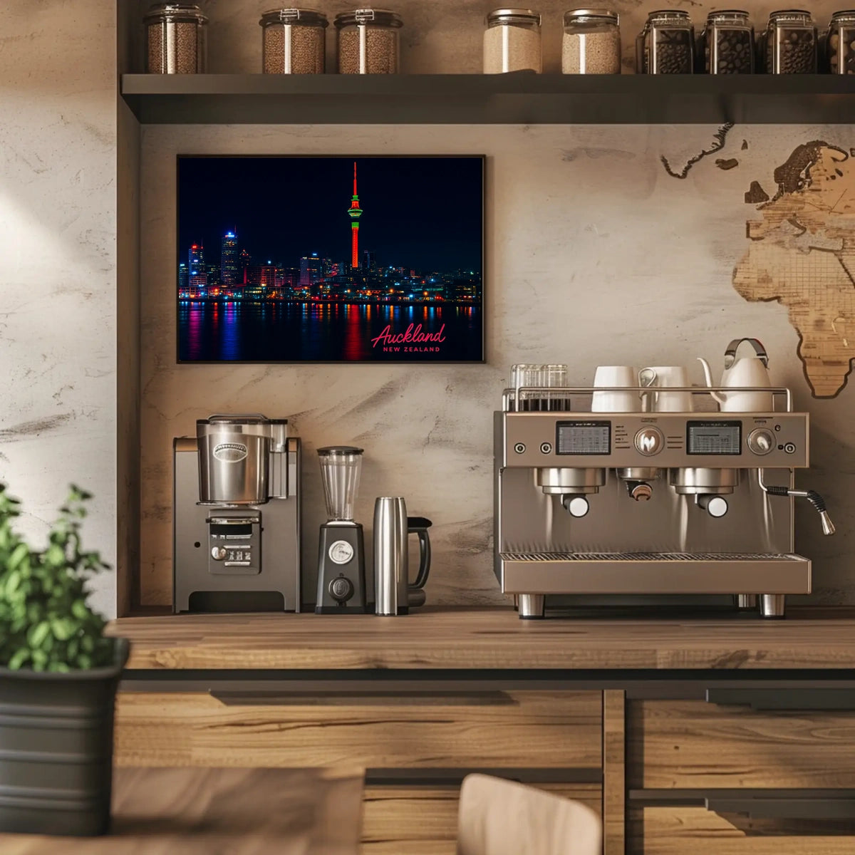 Auckland Night Skyline Photography Wanderlust Poster