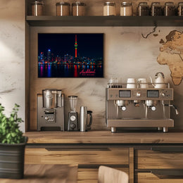 Auckland Night Skyline Photography Wanderlust Poster