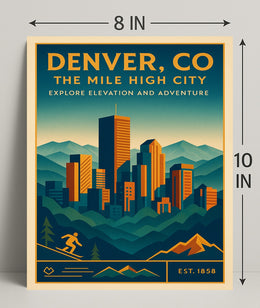 Denver CO The Mile High City Poster Print PosterGoat