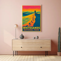Whitesands National Park Vintage Desert Travel Poster
