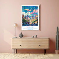 Denver Skyline Vibrance: Modern Urban Cityscape Poster